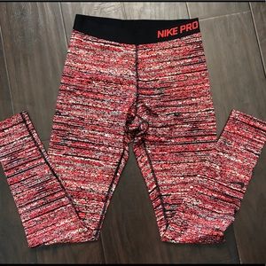 Nike pro printed fleece lined leggings